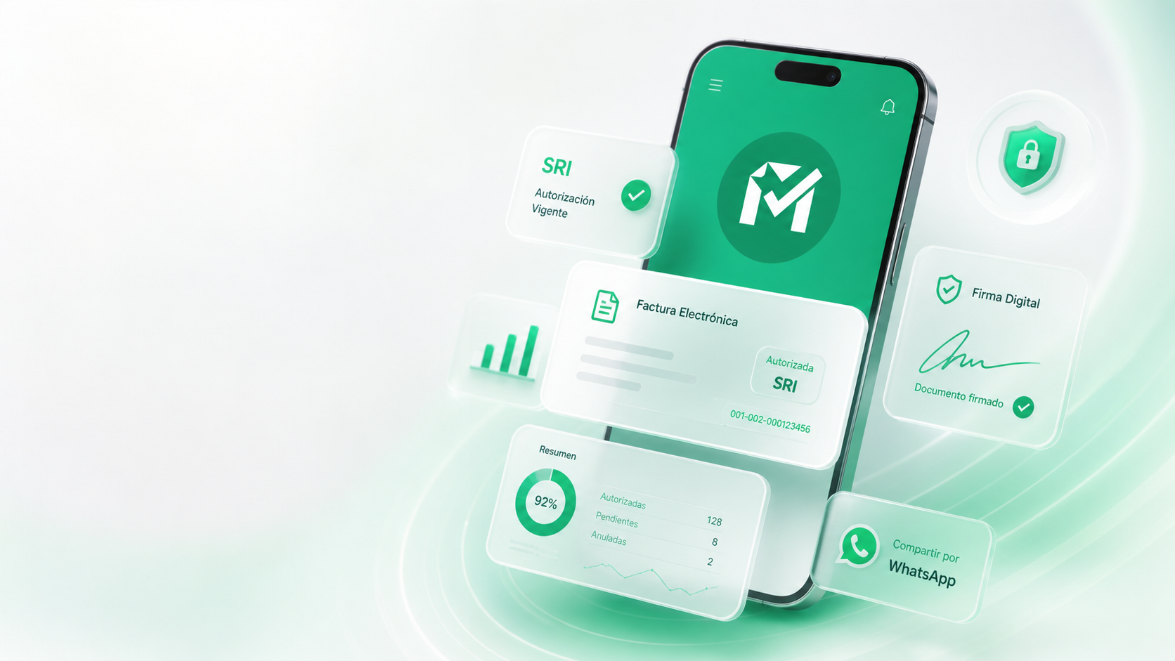 MercuryFact: factura electrónica con autorización SRI, firma digital y resumen de ventas